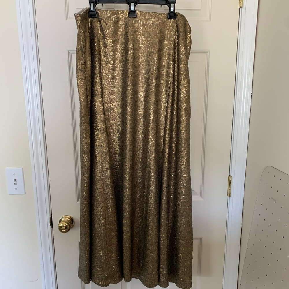 Gold Lane Bryant sequin maxi skirt